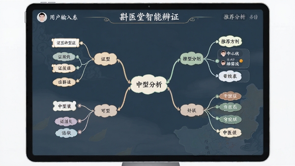 ��ҽ�����ܱ�֤���棬ģ���û�����֢״��ϵͳչʾ֤�ͷ������Ƽ�������������˼ά��ͼ��ʽ���֣�������������ɫ�ʵ��ţ�������ҽ�߼�֮����