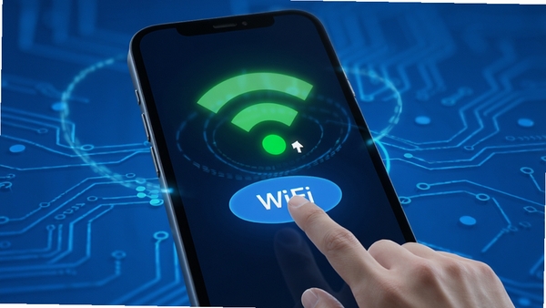 ����WiFi���ǿ��ͨһ�����ӹ�����ʾ����ָ�����Ļ�ϵ����Ӱ�ť��WiFi�ź�˲�����񣬱���Ϊ��Լ�Ƽ��磬��ɫ��ɫ������̬Ч������