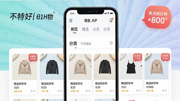һ��չʾ���ؾ�ѡAPP�ֻ�����ĸ�������ͼ�������ڰ�����������Ʒ�Ƽ���Ƭ�������ķ��ർ���������˵��ۿ۱�ǩ���������ִ���Լ��ɫ�����죬ͻ������ѡ����ĺ������⡣