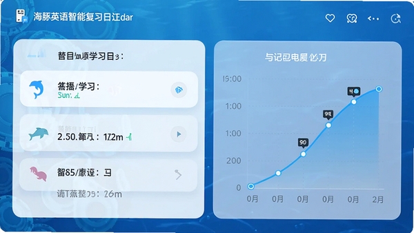 ����Ӣ�����ܸ�ϰ�������棬��ʾÿ��ѧϰ�������������ͼ����Ƽ����������ɫ�Ƽ���