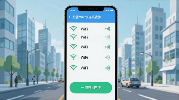 ����WiFi���������������棬չʾ����WiFi�б����ź�ͼ����ɫ��һ�����Ӱ�ť��Ŀ������Ϊ�ִ����н־����������µ��ƶ���UI��ƣ���ƽ�����