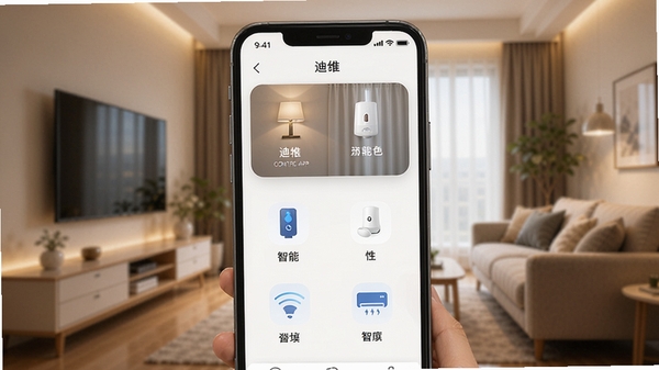һ��չʾ��Ω����APP���ֻ��Ͽ��ƿ����ƹ⡢�������յ��������豸�Ľ����ͼ���������ִ���࣬ͼ������������Ϊ��ܰ���ִ��Ҿӻ�����