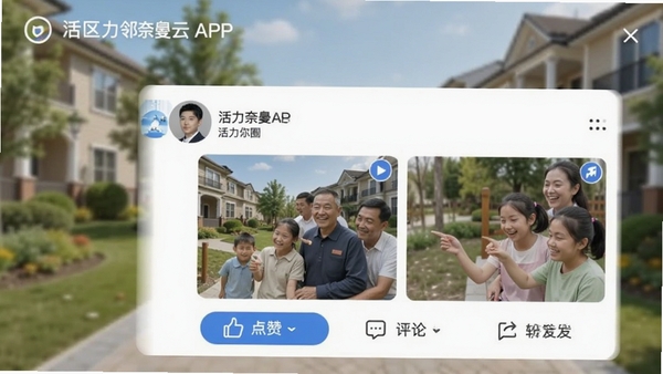 ����������APP����������Ȧ��Ϣ����չʾ�û�������ͼ�Ķ�̬���е��ޡ����ۺ�ת����ť��ͷ����û�����ʾ������������ģ��������������Ƭ��