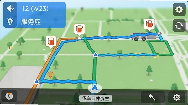 �����ͻ������浼�����棬��ʾ�ӵ�ǰλ�õ�Ŀ�ĵصĲ�ɫ·�ߣ�����ע;���ķ����������վͼ��