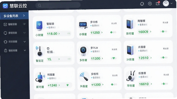 �����ƿض��豸�б����棬չʾ��ͬ��������豸ͼ����״̬���������