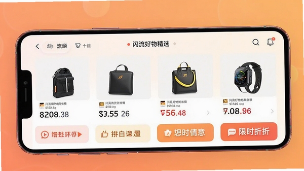 �������ﾫѡ����APP����չʾ���ֻ���Ļ��ʾ������Ʒ�Ƽ�����ʱ�ۿۣ�����Ϊůɫ���䣬��������ִ�