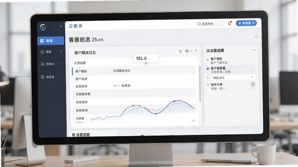 企客多软件中记录客户跟进日志和设置提醒的功能界面