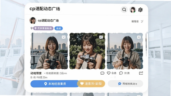 cp���䶯̬�㳡���棬չʾͬ���û�������ͼ�Ķ�̬�������ص��ǩ����Ӧ��ť����������ͨ͸��ͻ�������罻���ԡ�