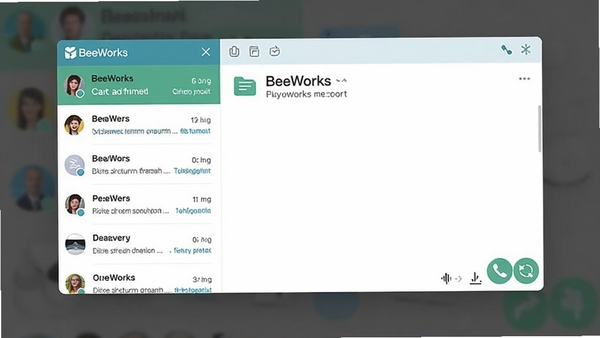 һ��BeeWorks�������Ľ�ͼ�����Ϊ�Ự�б����Ҳ�Ϊ�Ի��򣬰����ļ����ͺ�����ͨ��ͼ�꣬������ɫ��ˬ