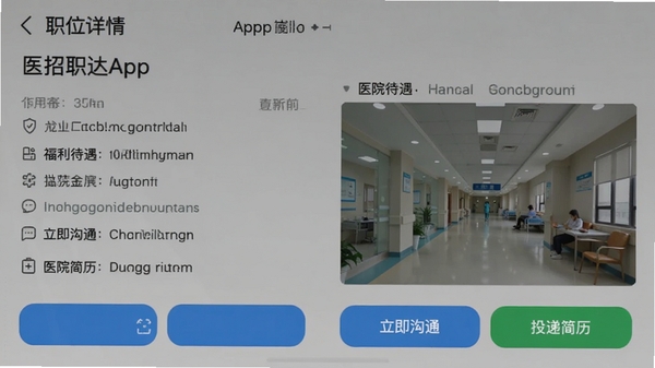 ҽ��ְ��APPְλ����ҳ�棬չʾ��λҪ�󡢸���������ҽԺ����ͼƬ�Լ���������ͨ���͡�Ͷ�ݼ�����������Ŀ��ť