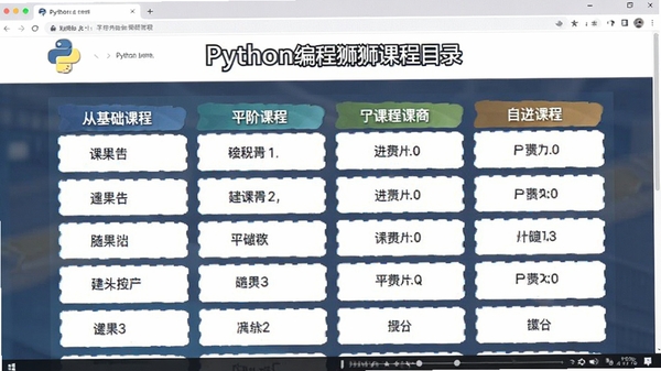 Python���ʨ�γ�Ŀ¼ҳ�棬չʾ�ӻ��������׵�Python�γ��б���������������
