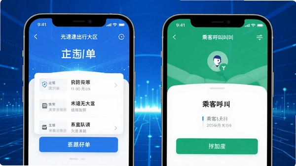 ���ٳ���APP����չʾͼ��չʾ˾���ӵ�������˿ͺ���ҳ�棬����ִ���࣬��ɫ�Ƽ��б���