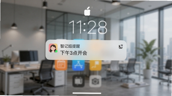 �ֻ��������浯���Ǽ�������֪ͨ����ʾ������3�㿪�ᡱ������Ϊģ���İ칫�һ���
