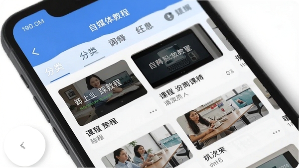 ��ý��̳�app�����ͼ��չʾ�ḻ�Ŀγ��б��������ķ��ർ������������ˬרҵ�������ֻ�UIԪ�ء�