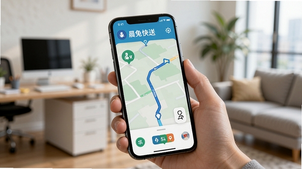 ���ÿ���APPʹ�ó���ͼ��һ�������ֻ��������У���Ļ��ʾ����·�ߣ�����Ϊģ���İ칫�һ��ͥ������ͻ���ƶ���ʹ�õı���ԡ�