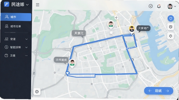 ��;����˾�������ɵ����棬��ͼ����ʾ�˿���˾��λ�ã�·�߹滮����