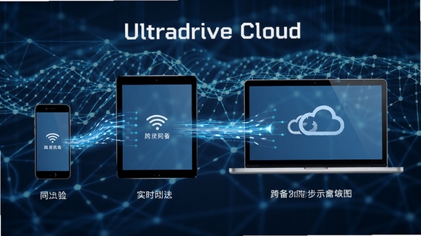 Ultradrive Cloud ���豸ͬ��ʾ��ͼ��չʾ�ֻ���ƽ�塢������������ʵʱ��ת�������ߴ��й�Ч������Ϊ�������粨�ƣ�ǿ���������顣