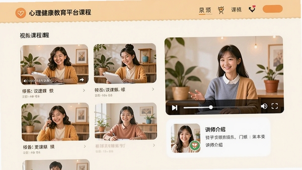 ������������ƽ̨�γ�ѧϰҳ�棬չʾ��Ƶ�γ��б������Ž��桢��ʦ���ܵȣ�����������ů����ͼ���н������壬ɫ�����죬Ӫ������ѧϰ��Χ��