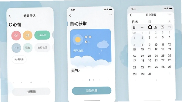 �����ռ�APP���ܽ����ͼ��չʾ�����ǩѡ�������Զ���ȡ��������ͼ�л��Ȳ����������������ִ���ɫ�����
