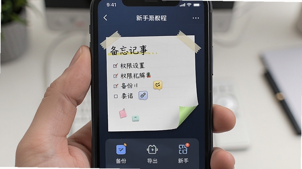 备忘记事便签 移动端操作界面 权限设置 备份导出 新手教程