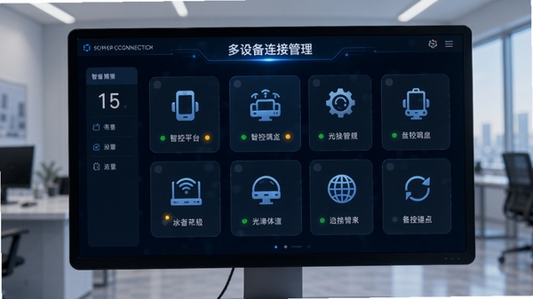 �ǿ�ƽ̨���豸���ӹ������棬չʾ����豸ͼ�겢�����У�����״ָ̬ʾ����˸���Ƽ���UI���