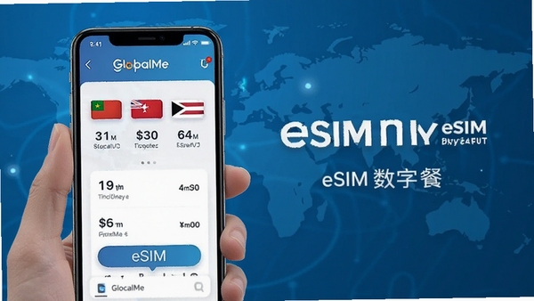 GlocalMe eSIM�ֻ�Ӧ�ý���չʾȫ�������ײ�ѡ��ҳ�棬��ɫ�Ƽ��б������ֻ���Ļ��ʾ�������Flagͼ���������۸񣬽������ִ���ͻ��eSIM���ֿ�����