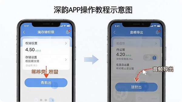 ����APP�����̳�ʾ��ͼ��չʾ�ֻ���Ȩ����������Ƶ�������裬����������ע�洢Ȩ�޺͵�����ťλ��