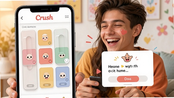 Crush�����ڻ����淨���棬չʾ����ƥ�俨Ƭ��Ȥζ�ʴ𵯴����ֻ���Ļ���С�Crush����־��������Ц��ʹ�ã�����������
