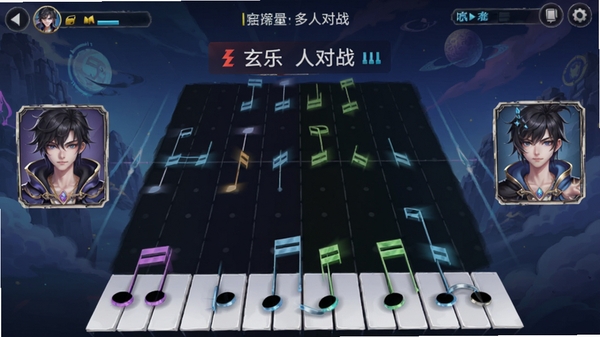 ���ֶ��˶�ս���棬��λ���ͷ��������࣬�м������������ʵʱ�÷ֶԱ�