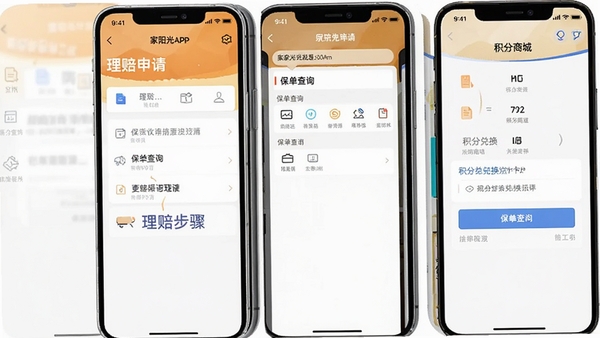 �Ҽ�����APP�ƶ��˲������棬չʾ�������벽���ͼ��������ѯҳ�桢�����̳Ƕһ����̣��ֻ���Ļ��������ʾ��������ںͲ���ָ��