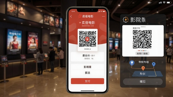 ������ӰAPP��Ʊ���̲��������ͼ��չʾ��ѡƬ��֧���ɹ����������棬�ֻ���Ļ�д���������ӰȡƱ��ά���ӰԺ������ʾ������Ϊ��ӰԺ����