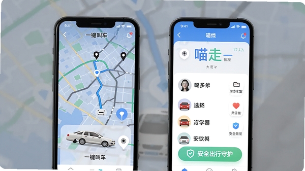 ���߳����ֻ�App����չʾ��һ���г����ܣ����е�ͼʵʱ�������೵��ѡ���б�����ȫ�����ػ�ͼ�꣬����ִ�UI��Ʒ��