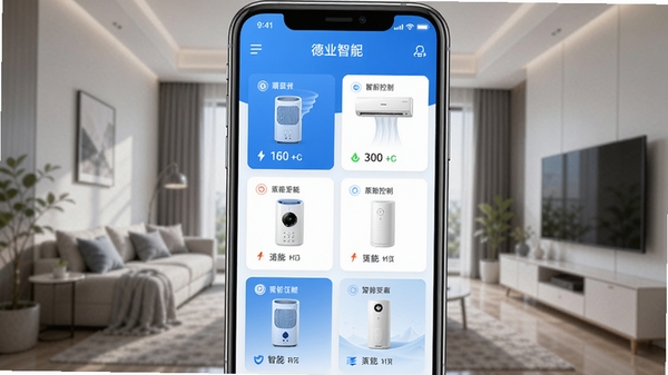 ��ҵ����APP��ҳ�豸���������ͼ��չʾ��̨���ܼҵ翨Ƭʽ���֣���ˬ������ɫ���ֻ���Ļ�ڳ��ֳ�ʪ�����յ����豸����״̬������Ϊ�ִ��Ҿӻ�����ͻ��Զ�̿��������ܻ�������