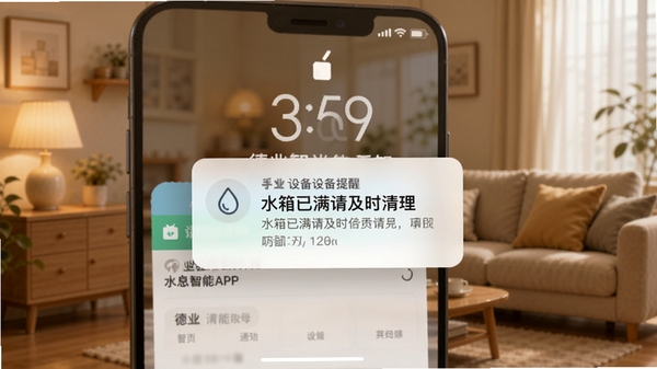 ��ҵ����APP��Ϣ֪ͨ����AI��ͼ���ֻ��������浯���豸���ѿ�Ƭ����ʾ��ˮ�������뼰ʱ������������Ϊ��ܰ�Ҿӻ���