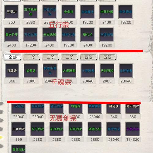 自定义修仙模拟器免广告版宗门任务与功法搭配界面