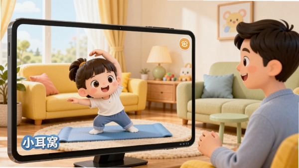 С����app��ͯ�˶��γ̽���չʾ����ͨ��񣬺����ڿ���������Ļ�����춯�����Ա��мҳ���飬����������ܰ���������ơ�С���ѡ���ʾ����Ļ����