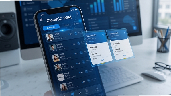 CloudCC CRM�ͻ���������չʾ���ֻ���Ļ��ʾ�ͻ��б�����ϸ��Ϣ��Ƭ����ɫ�Ƽ���񣬼������