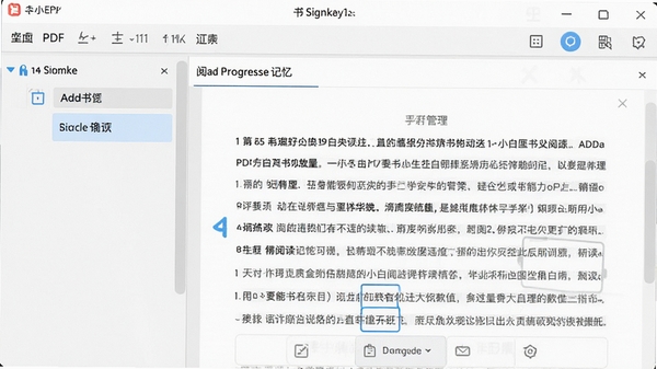 С��PDF�Ķ�����ǩ�������棬չʾ������ǩ���Ķ����ȼ��书��