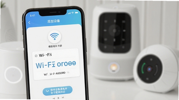 ��Ϣ��app�豸��������ָ�����棬�ֻ���Ļ��ʾ�����豸���裬�û���������Wi-Fi���룬������ʾ�����豸ͨ�粢��������״̬������Ϊ���ܼҾ��豸��д