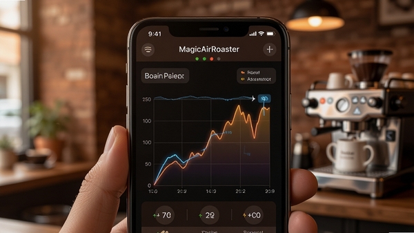 MagicAirRoaster����ʵʱ�決���߽��棬�ֻ���Ļ��ʾ���������ʶ�̬ͼ��������Ϊ����ɫůɫ�����Ƽ����뿧���Ļ��ں�