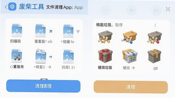 �ϲ񹤾�app�ļ��������棬��ʾɨ������ظ��ļ��ͻ�������������������ť��������ˬ