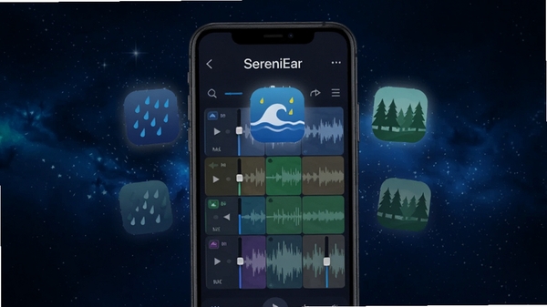 SereniEar���ܻ�������չʾ���ֻ���Ļ��ʾ�����Ч������壬��������ɭ��ͼ������������Ϊ����ɫ�ǿգ��Ƽ�����������Χ��ϣ���������SereniEar�ڶ���������ʾ