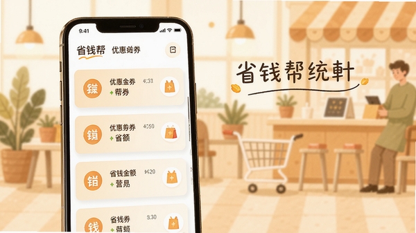 ʡǮ������������չʾ���ֻ���Ļ�г����Ż�ȯ�б���ʡǮ���ͳ�ƣ�����Ϊ��ܰ�Ĺ��ﳡ���廭��ͻ��ʡǮ��Ʒ�Ʊ�ʶ��������¼��