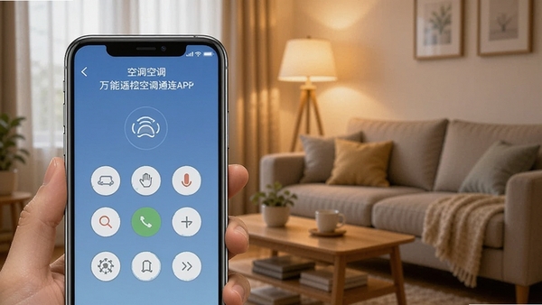 ����ң�ؿյ�ͨ���ֻ�APP����չʾ���ֻ���Ļ��ʾ�յ�ң����壬��������ܰ�����������������������ɼ�