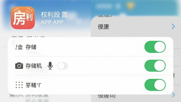������APP���ֻ��ϵ�Ȩ�����ý����ͼ����ʾ�洢���������˷�Ȩ�޿��أ�������ͼ��λ�ڶ���������Ϊ�ֻ����ò˵�