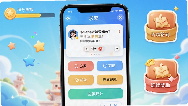 ����app���ⴳ�ؽ���AI��ͼ��ʾ�ʣ�չʾ�����������û�������ս��ʷ֪ʶ�ؿ�����Ļ��ʾ��Ŀ���ĸ�ѡ������л��ֽ�����������ǩ������ͼ�꣬�����������