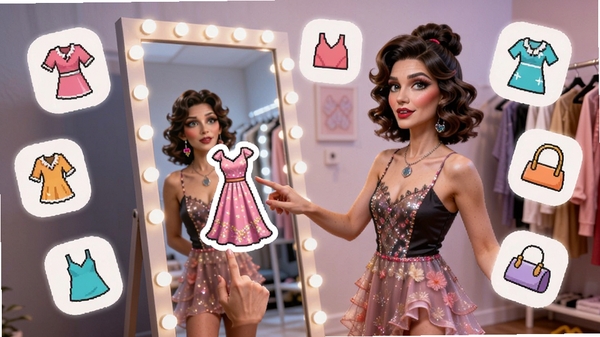 ��װŮ�������ɻ���淨չʾ����ɫվ�����¾�ǰ����ΧƯ���Ÿ��ֿ�ʽ���·�������ͼ�꣬�����������ָ��קһ������ȹ