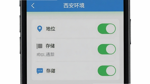 ��������APP���ֻ��ϵ�Ȩ�����ý���ʾ��ͼ��չʾ��λ���洢��֪ͨ��Ȩ�޿��أ����С��������������ֱ�ע