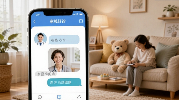 ���к�ҽAPP����չʾ���ֻ���Ļ����ʾ��������Ի����ڣ�ҽ��ͷ�����û��������棬����Ϊ��ܰ��ͥ������ͻ����ͥ������������