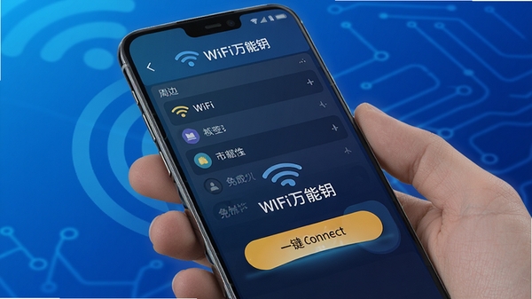 WiFi����Կ������������չʾ���ֻ���Ļ��ʾ�ܱ�WiFi�б���һ�����Ӱ�ť������Ϊ�Ƽ�����ɫ���䣬ͻ���������ӹ���